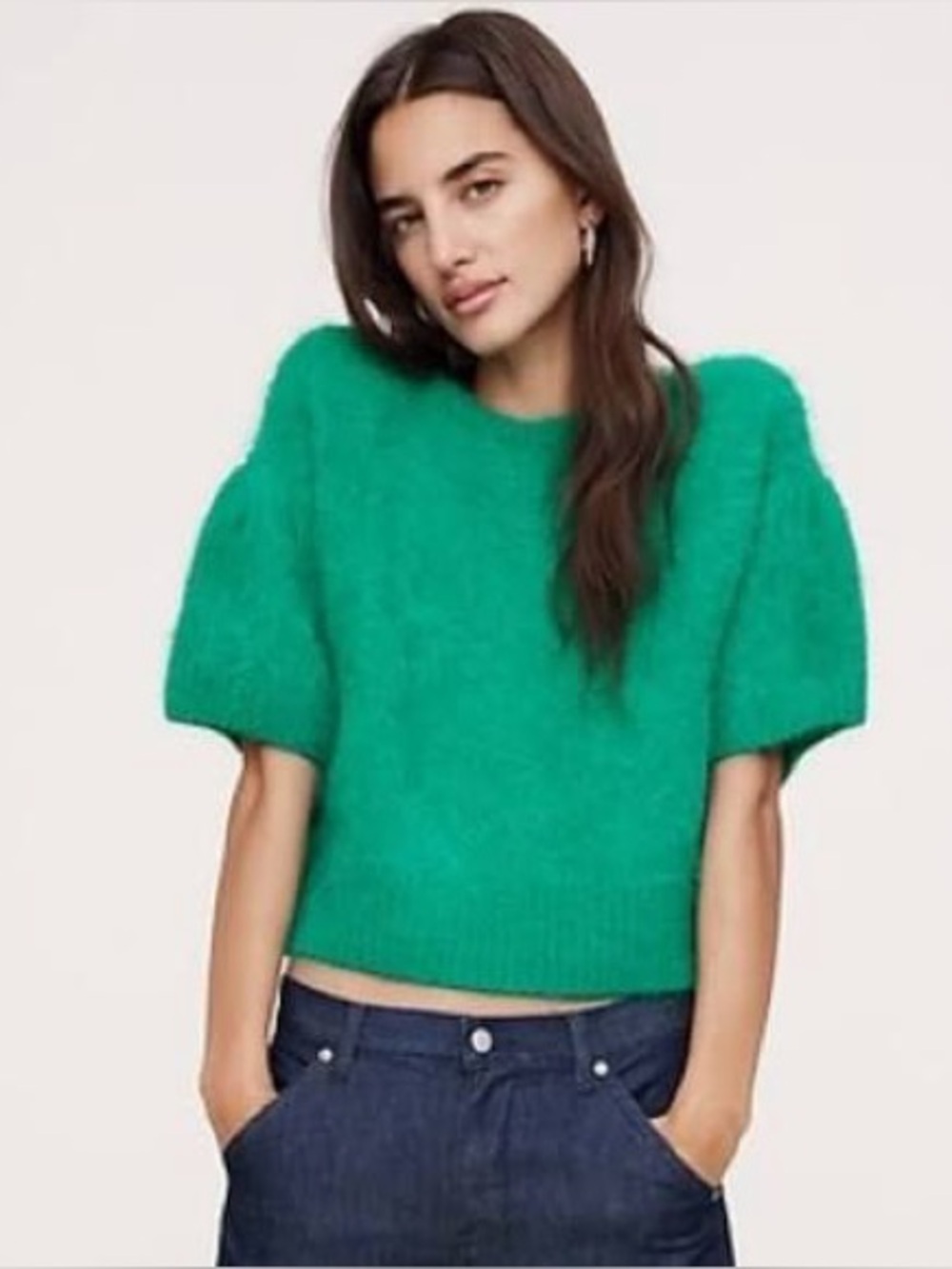 Banana Republic Emerald Green Alpaca Crewneck Sweater